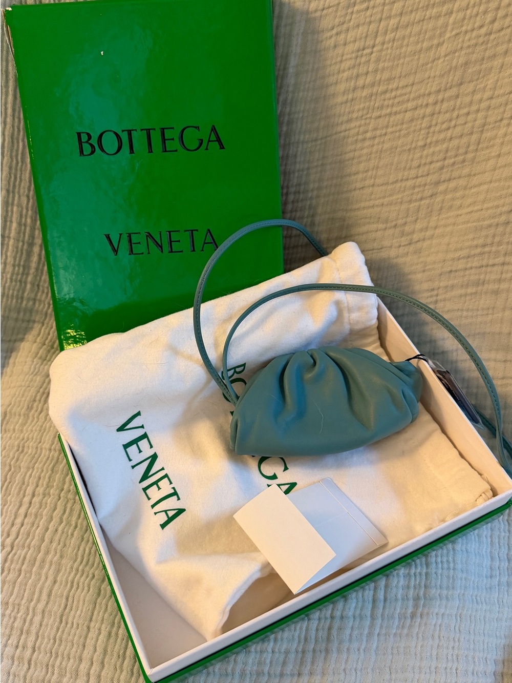 Bottega Veneta Blue Teal Mini Pouch Shoulder Bag